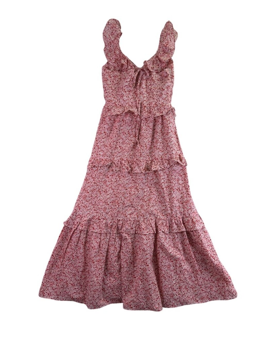Petal + Pup Women’s Pink Floral Maxi Dress Tiered Sleeveless With Tags Size 4 - Picture 3 of 9